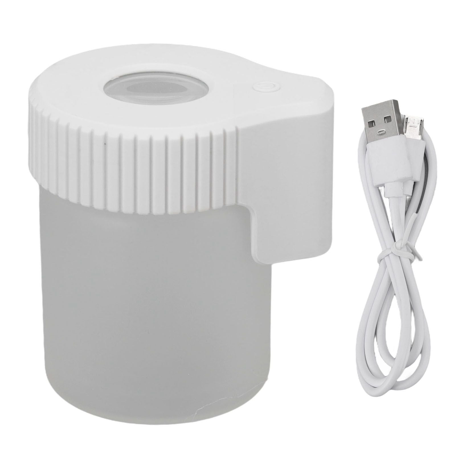 LED Magnifying Jar 8X Magnifying Viewing Jar Glass Shell Odor Proof Waterproof LED Storage Container for Tobacco Herbs White