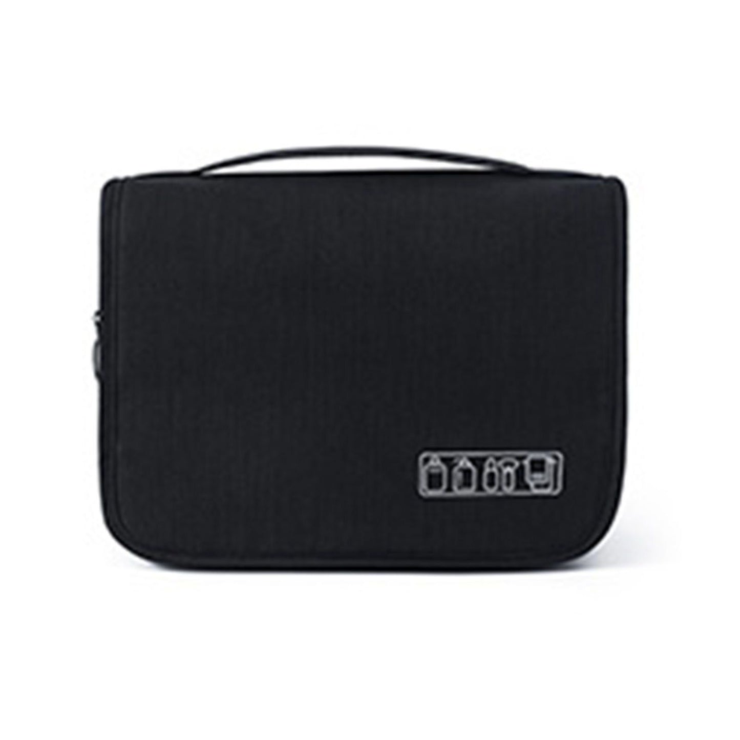 Black Travel Storage Bag with Hook Wet Dry Separation Large Capacity Hanging Toiletries Storage Bag