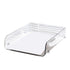 A4 Paper Storage Box Stackable Plastic Large Opening Single Layer Desktop File Organizer for Office Transparent 26.5x33x7.5cm/10.4x13.0x3.0in