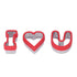 3 PCS Stainless Steel Biscuits Molds Valentine Day Cake Moulds Vegetable Sandwich Biscuits Cutters Red