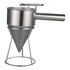 Stainless Steel Pancake Batter Dispenser Baking Cake Funnel Dispenser with Stable Rack for Takoyaki Ball Waffles