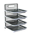 Wall Mounted Food Sorting Tray 4 Layers Storage Tray Collapsible Side Dish Stacking Storage for Hotpot Kitchen Grey