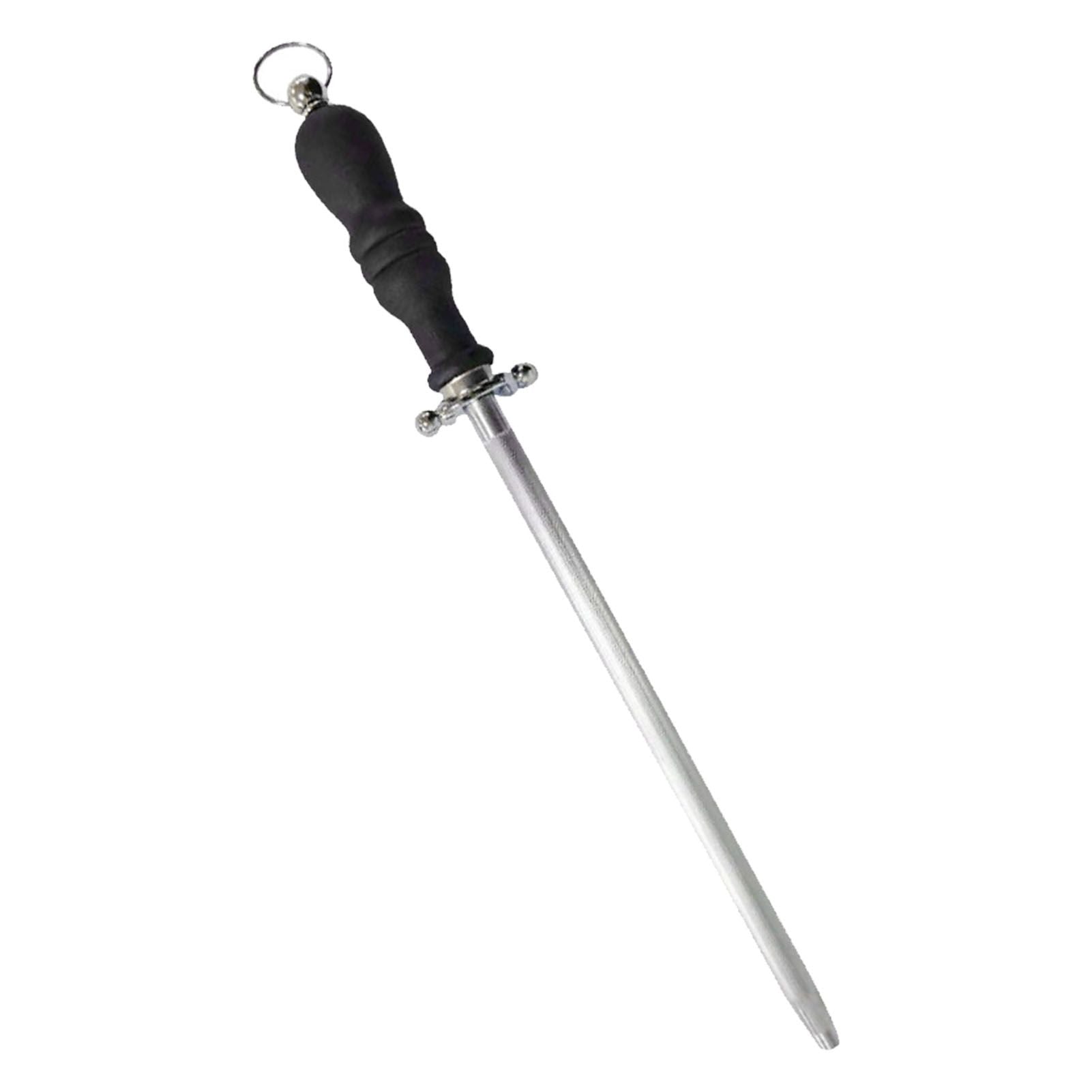 10in Knife Sharpener Stick Professional Honing Blade Sharpening Rod Stick for Home Business Black
