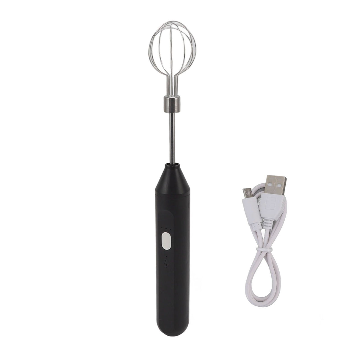 Electric Hand Mixer Three Different Speeds Battery Powered Handheld Milk Frother for Home Baking Black
