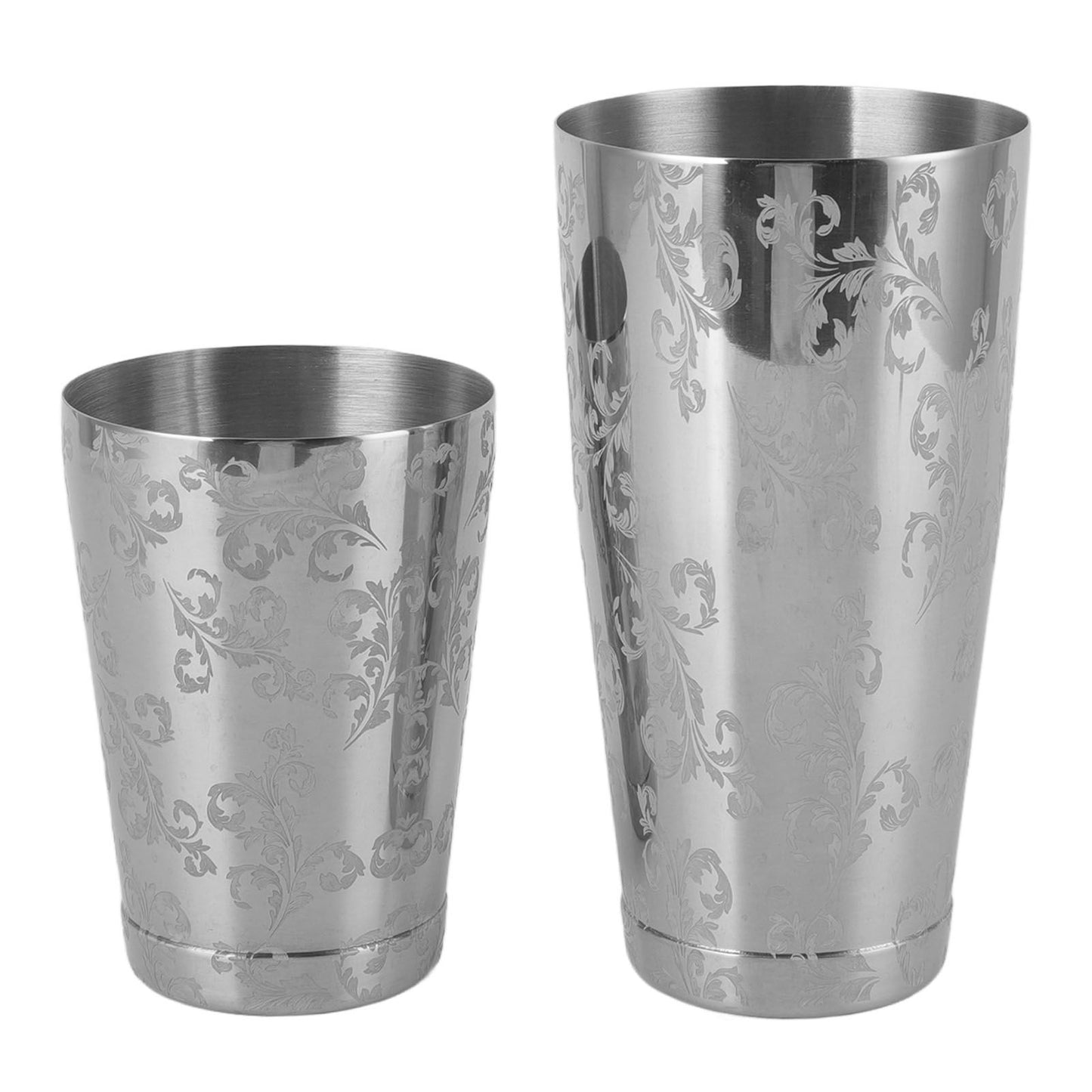 Stainless Steel Cocktail Shaker Engraved Martini Shaker Silver Japanese American Boston Bar Mixer Bottomed