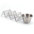 Taco Stand Stainless Steel 3 Grid V Shaped Glossy Taco Holder Rack for Kitchen Home with Sauce Cup