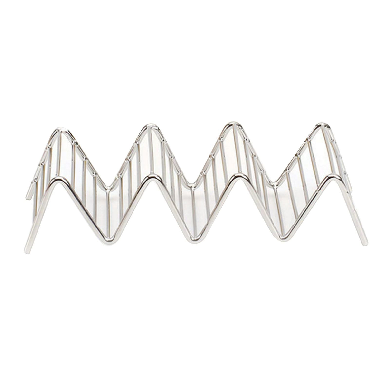 Stainless Steel V Shaped Taco Holder Corn Roll Spring Roll Taco Stand Home Pancake Food Rack 3‑4 Grids 6.3x18.5x4.5cm/2.5x7.3x1.8in