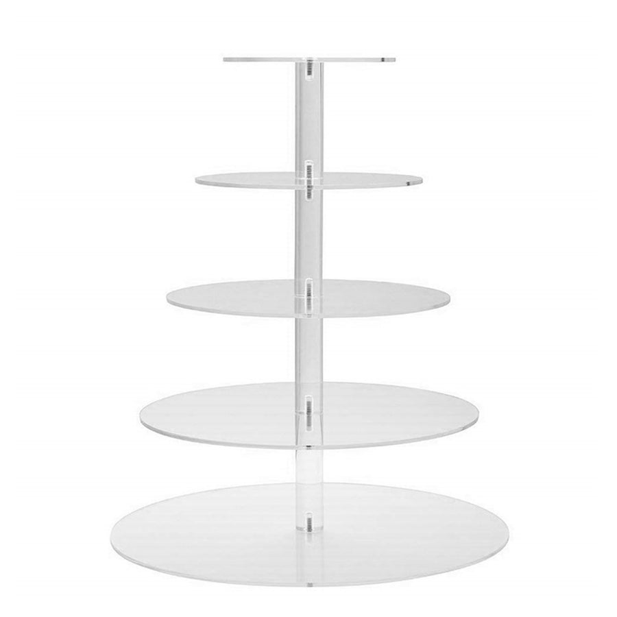 Cupcake Stand Multi Round Tiers Transparent Acrylic High Stability Cupcake Tower for Display Serving Party 5 Tier