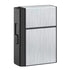 Cigarette Case with Lighter for Men Double Arc Automatic Ejecting Cigarette USB Charging Windproof Cigarette Holder Case Silver