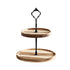 Wood Dessert Stand Rack Environmental Simple Vintage Wooden Dessert Display Tray Stand for Dessert Fruit Cake Snack Black Crown 2 Layers, Small