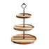 Wood Dessert Stand Rack Environmental Simple Vintage Wooden Dessert Display Tray Stand for Dessert Fruit Cake Snack Black Crown 3 Layers