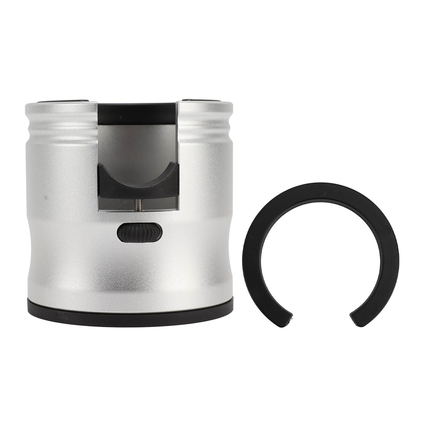 Coffee Tamper Holder Round Prevent Slip Adjustable Universal Aluminum Alloy Coffee Filter Handle Stand for Home Cafe Silver