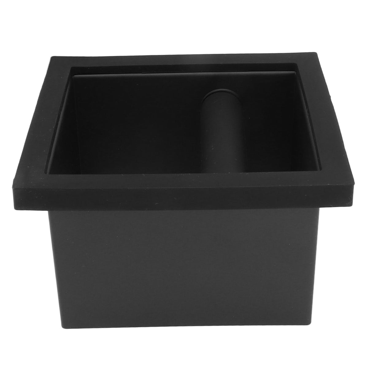 Coffee Ground Knock Box Square Bottomless Black Rubber PTFE Steel Residue Box for Cafe