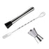 Cocktail Mixing Spoon Muddler and 15ml 30ml Jigger Stainless Steel Bar Tool Set for Home