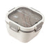 2 Layer Plastic Salad Lunch Box Microwave Safe Salad Lunch Container Portable Fruit Fat Reducing Light Food Picnic Box for Office Workers White, 1700ml