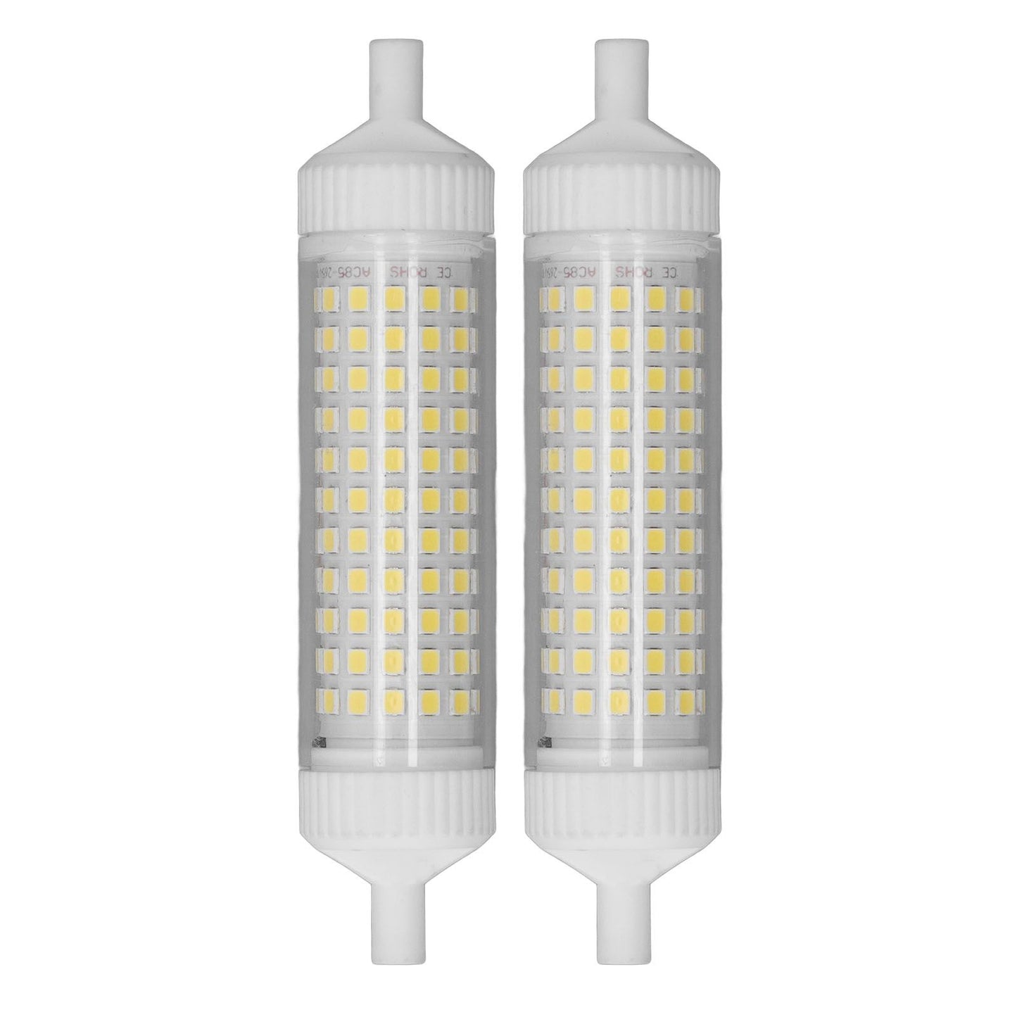 2Pcs R7S LED Light Bulb 118mm Dimmable 15W 154 LEDs Double Ended Floodlight for Home Night Advertising Lighting 220V White Light