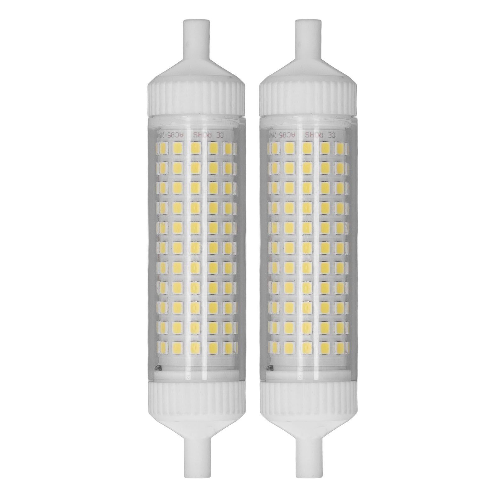 2Pcs R7S LED Light Bulb 118mm Dimmable 15W 154 LEDs Double Ended Floodlight for Home Night Advertising Lighting 220V White Light