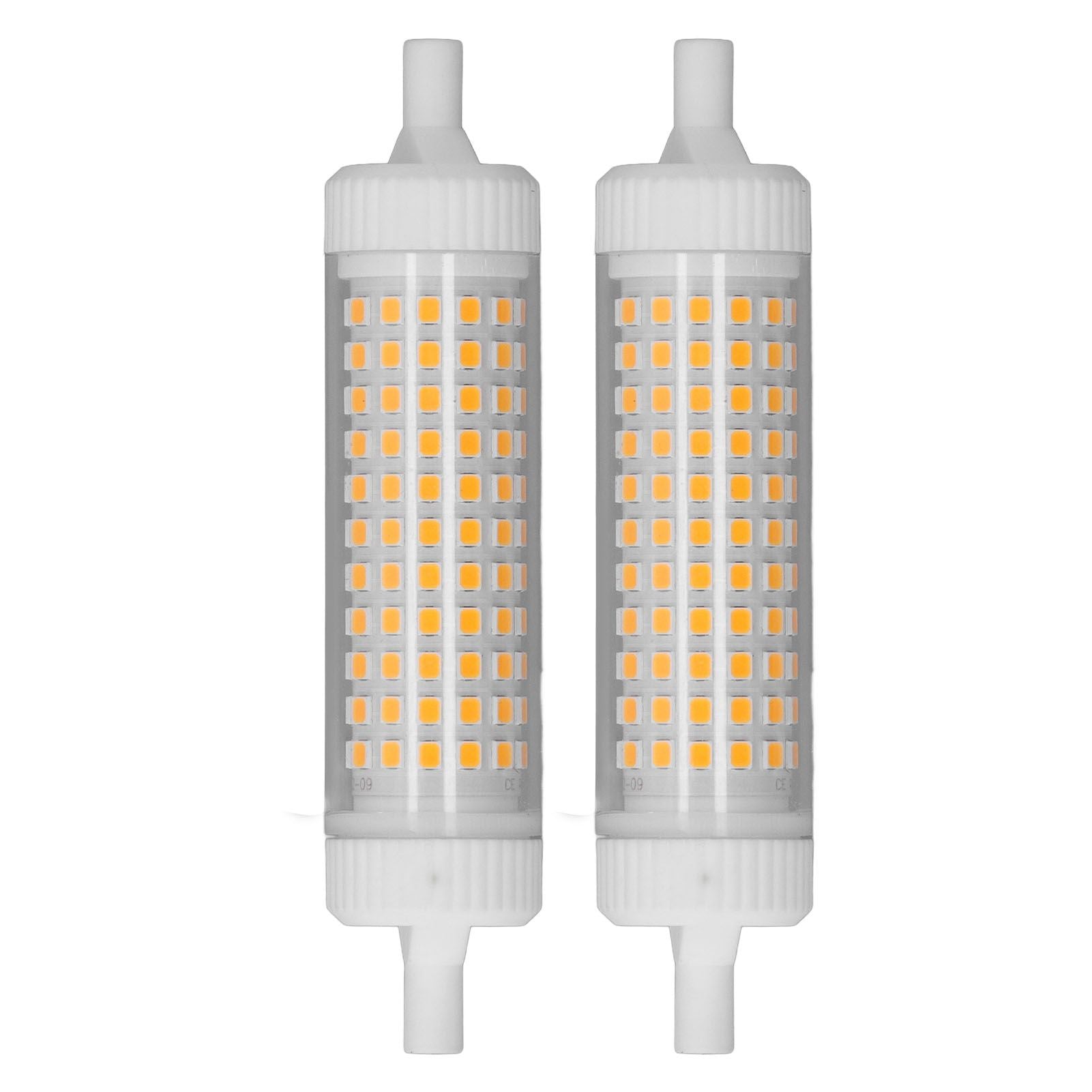 2Pcs R7S LED Light Bulb 118mm Dimmable 15W 154 LEDs Double Ended Floodlight for Home Night Advertising Lighting 220V Warm Light