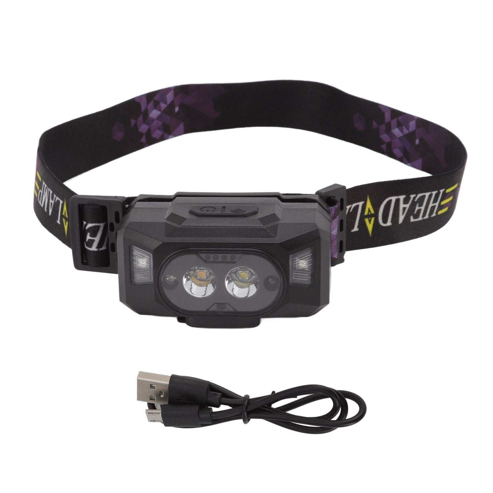 LED Sensor Headlamp Three Color Light Source Rechargeable Outdoor Strong Light Headlamp for Fishing Running Camping