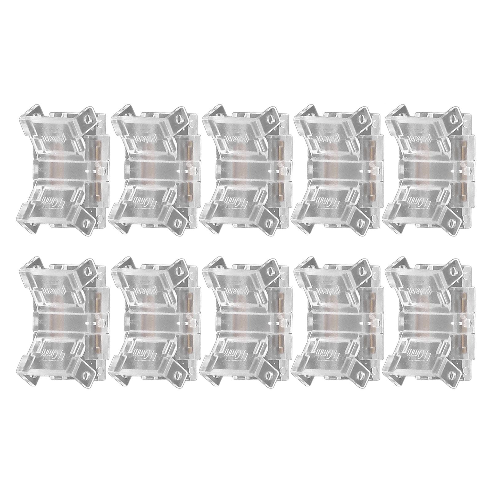 10 Pcs 2Pin 10mm LED Strip Connectors Strip to Strip Quick Connect Solderless LED Strip Lights Connectors