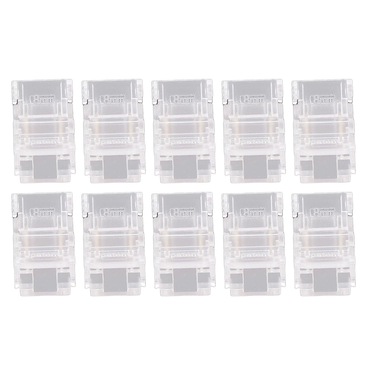 10 Pcs LED Light Strip Connectors 2Pin 8mm Strip to Strip Solderless COB LED Light Strip Connectors