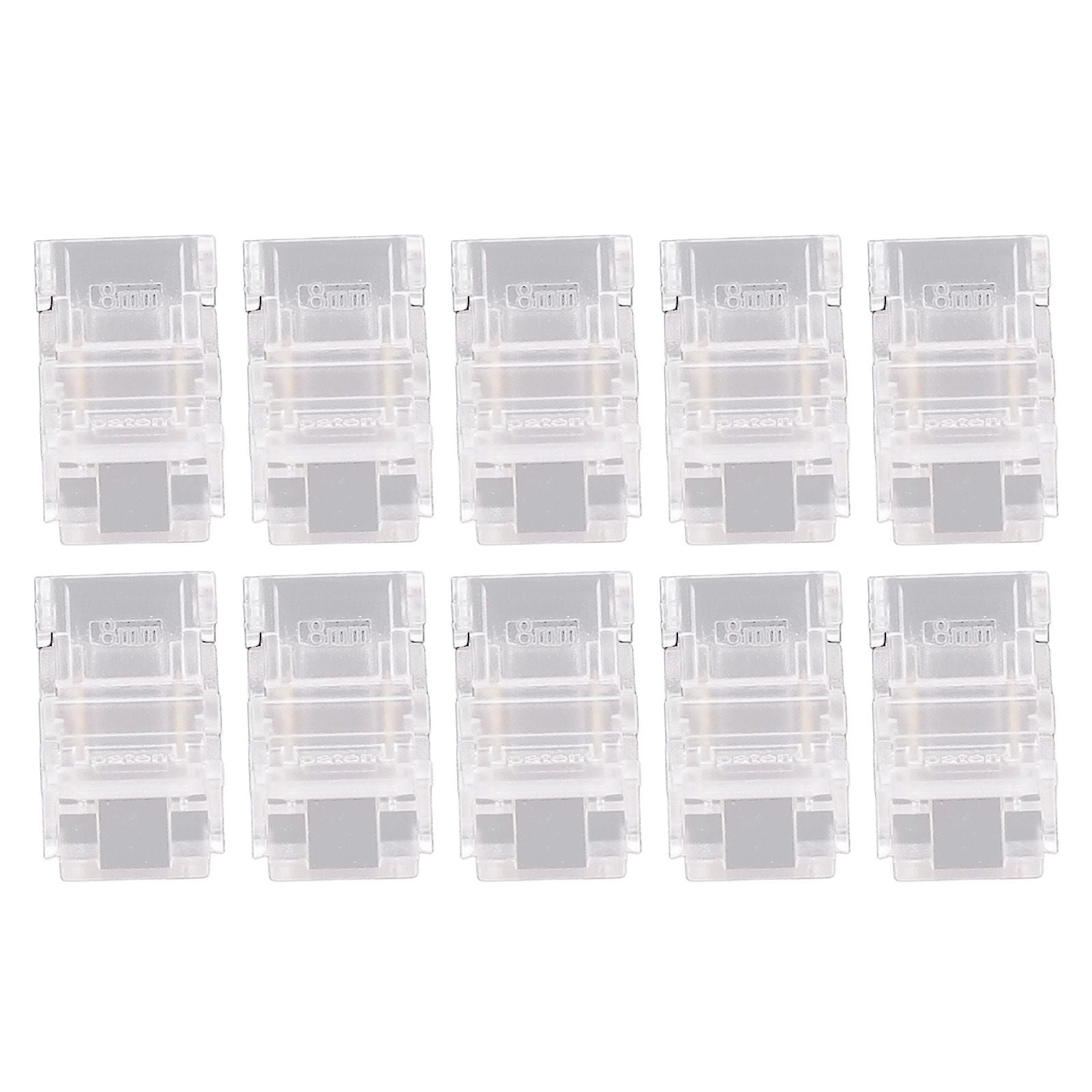 10 Pcs LED Light Strip Connectors 2Pin 8mm Strip to Strip Solderless COB LED Light Strip Connectors
