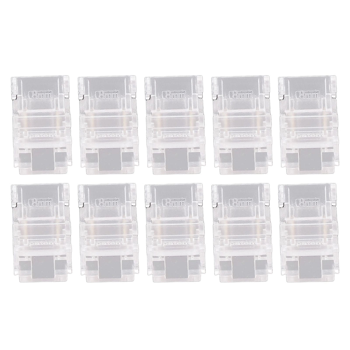10 Pcs LED Light Strip Connectors 2Pin 8mm Strip to Strip Solderless COB LED Light Strip Connectors