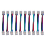 10pcs LED Strip Light Connector Kit 4Pin 10mm Quick Connection Strong Compatibility LED Strip Accessories