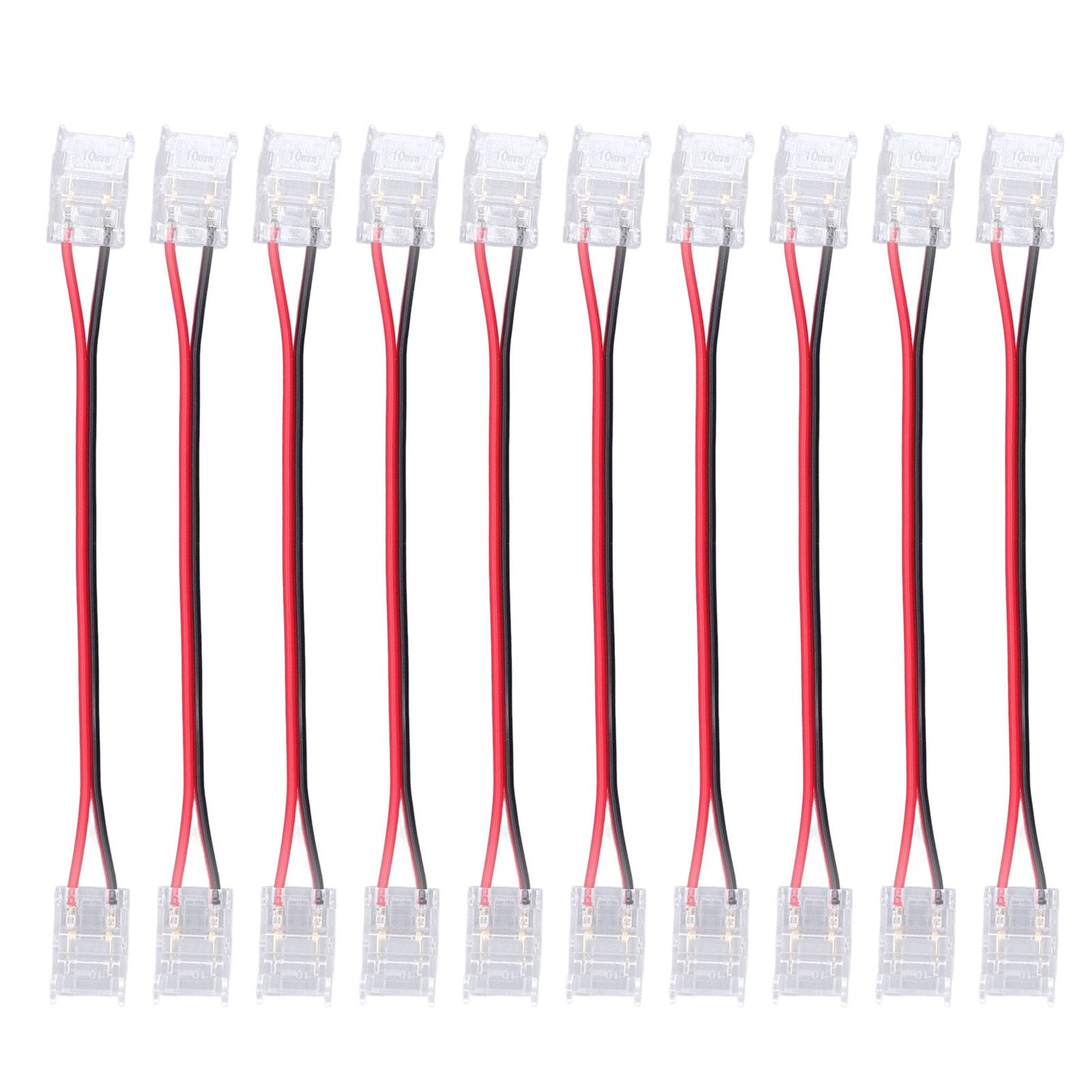 10 Pcs COB Strip Light Connector 2Pin PC Material 10mm Width Double Headed Strip to Strip Extension Connector
