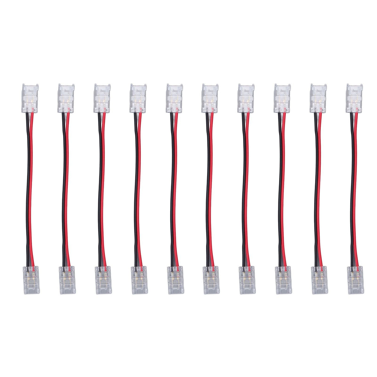 10pcs COB Strip Light Connector Professional Double Head 8mm 2 Pin Light Strip Connectors for Home Office School