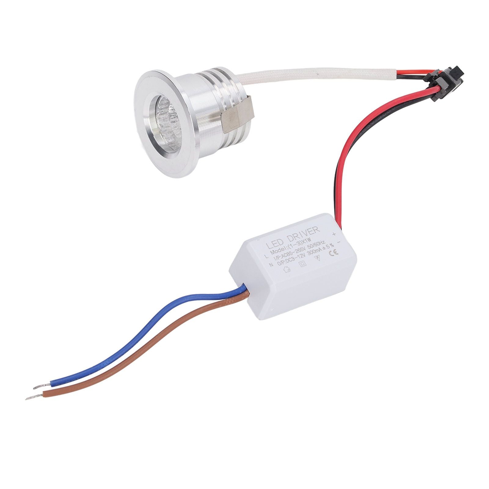 Mini Recessed COB Spotlight Stable Heat Dissipation LED Recessed Ceiling Spotlight 3W Silver Lamp Body AC85‑265V Positive White Light 6000K