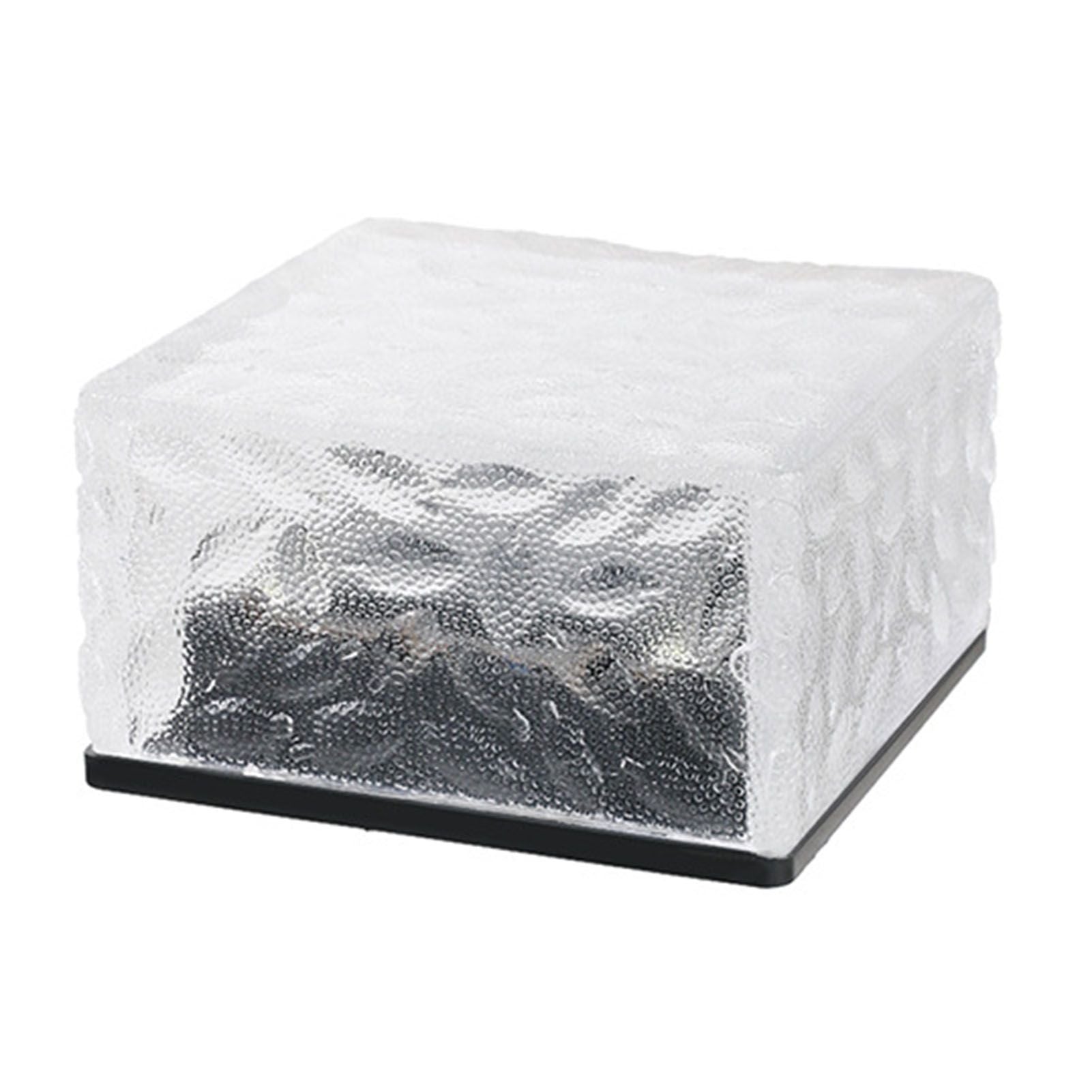 Solar Ground Light Ice Brick Shape Automatic Light Control Switch Waterproof Outdoor Landscape Lamp with Battery White Light