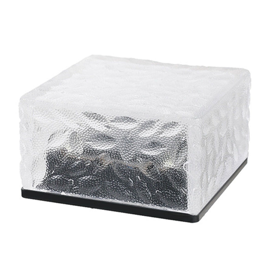Solar Ground Light Ice Brick Shape Automatic Light Control Switch Waterproof Outdoor Landscape Lamp with Battery White Light