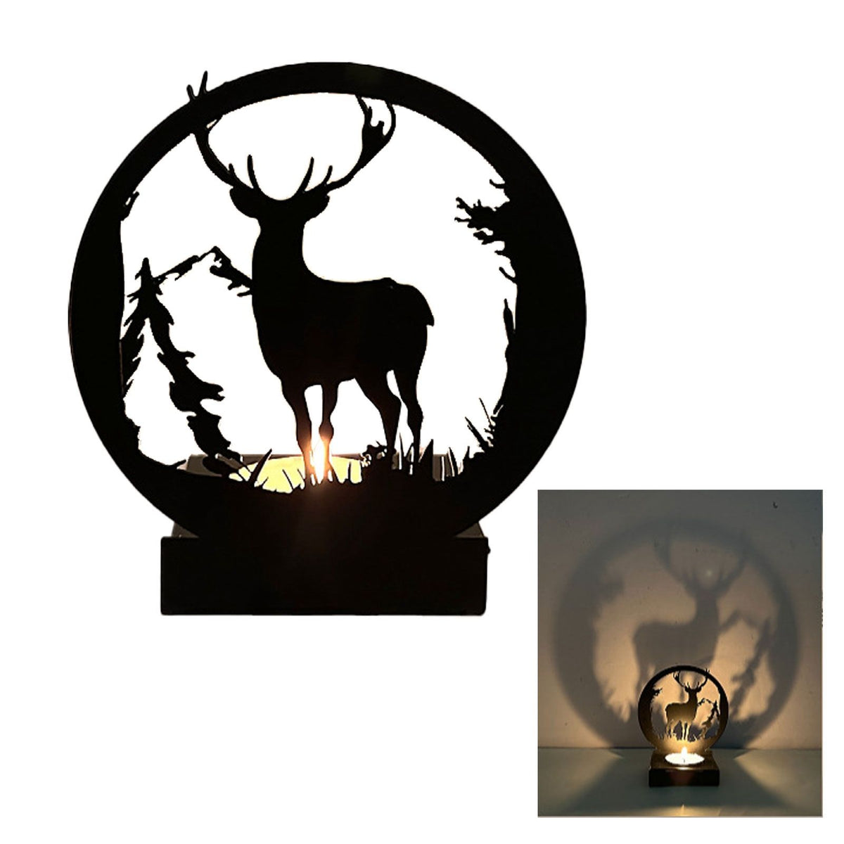 Deer Candle Holder Black European Style Tealight Holder Wall Decoration for Wedding Party