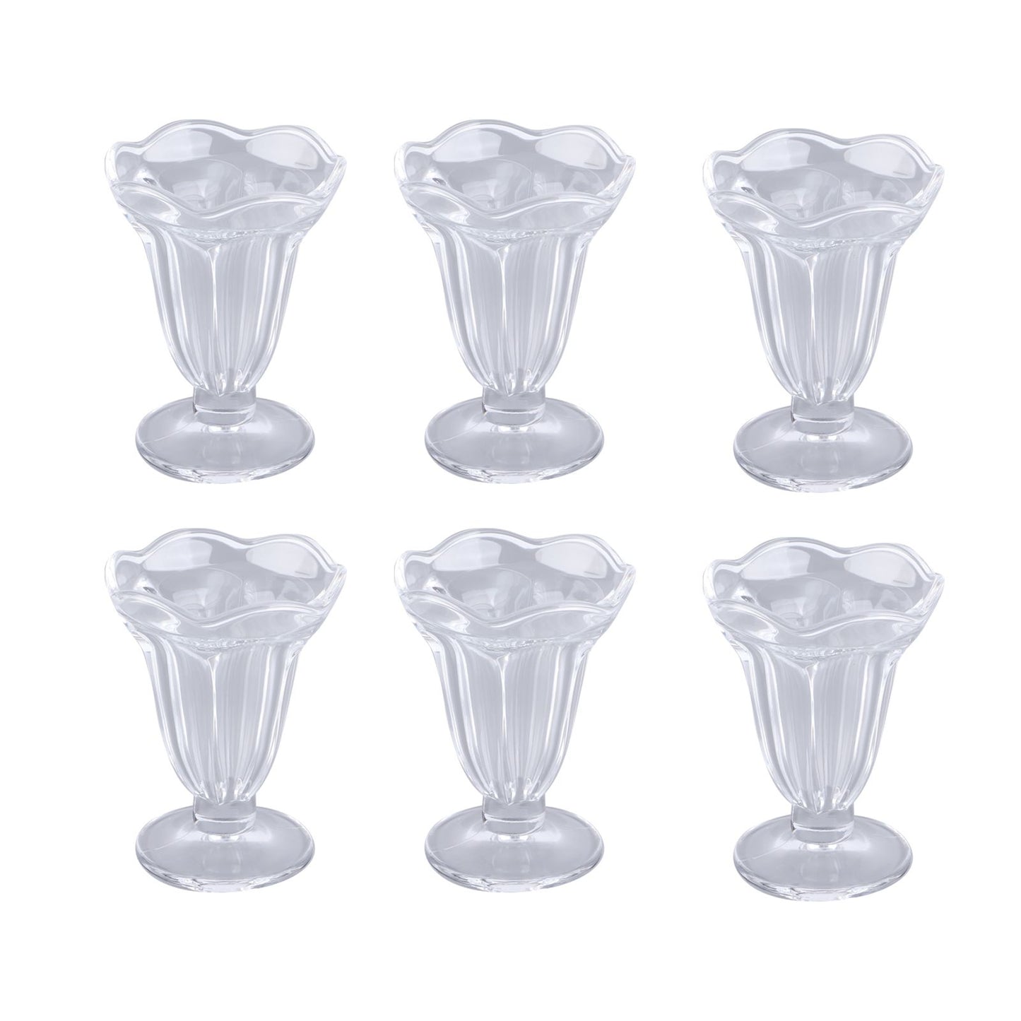 6pcs Ice Cream Cup Creative Unique Flower Sundae Glass Cup Multifunctional Transparent Dessert Cups