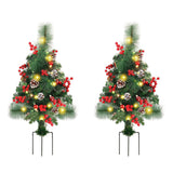 Solar Christmas Tree Garden Stake Lights Outdoor Christmas Tree Lighted Yard Decorations