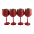 4 PCS 18oz Stainless Steel Matte Wine Glasses Red
