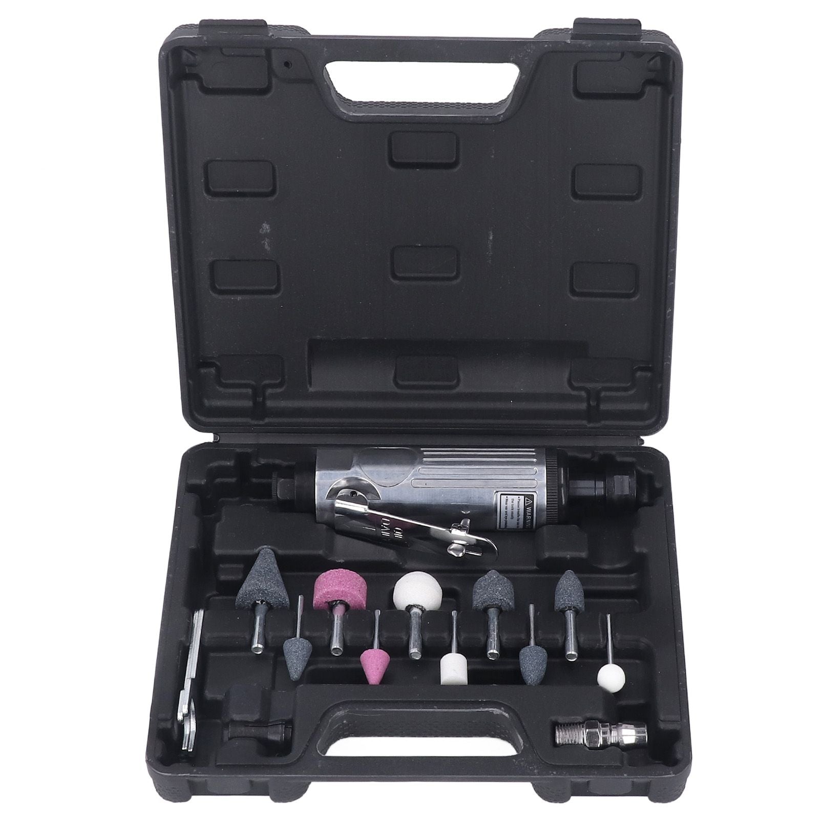 1/4in Air Die Grinder Kit Portable Pneumatic Polishing Grinding Machine Straight Handle 22000RPM