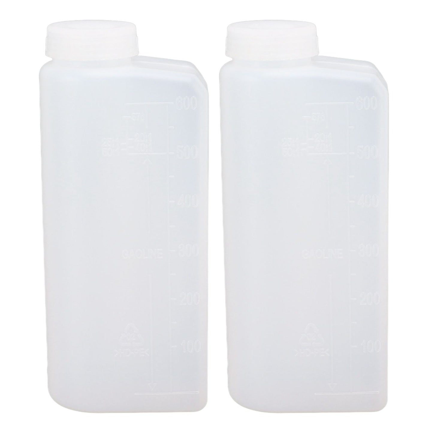 2PCS 600ML 2 Stroke Oil Petrol Fuel Mix Bottle Professional Oil Mixing Bottle Container for Chainsaw Ironing Machine