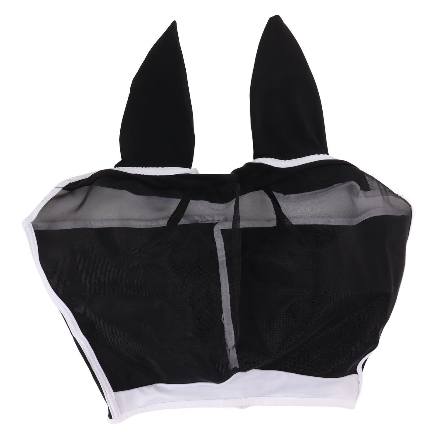 Horse Fly Mask All Round Mesh Breathable Fly Mask Elastic UV Protection Horse Face Mask with Ears Black L 45x54cm / 17.7x21.3in