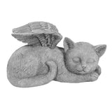 Pet Memorial Statue Resin Sleeping Pet Angel Garden Sculpture for Pet Memorial Gravestone Ornament Angel Cat