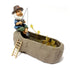 Fishing Man Figurine Bright Colors Lifelike Details Durable Resin Widely Used Fisherman Statue for Garden Home Backyard