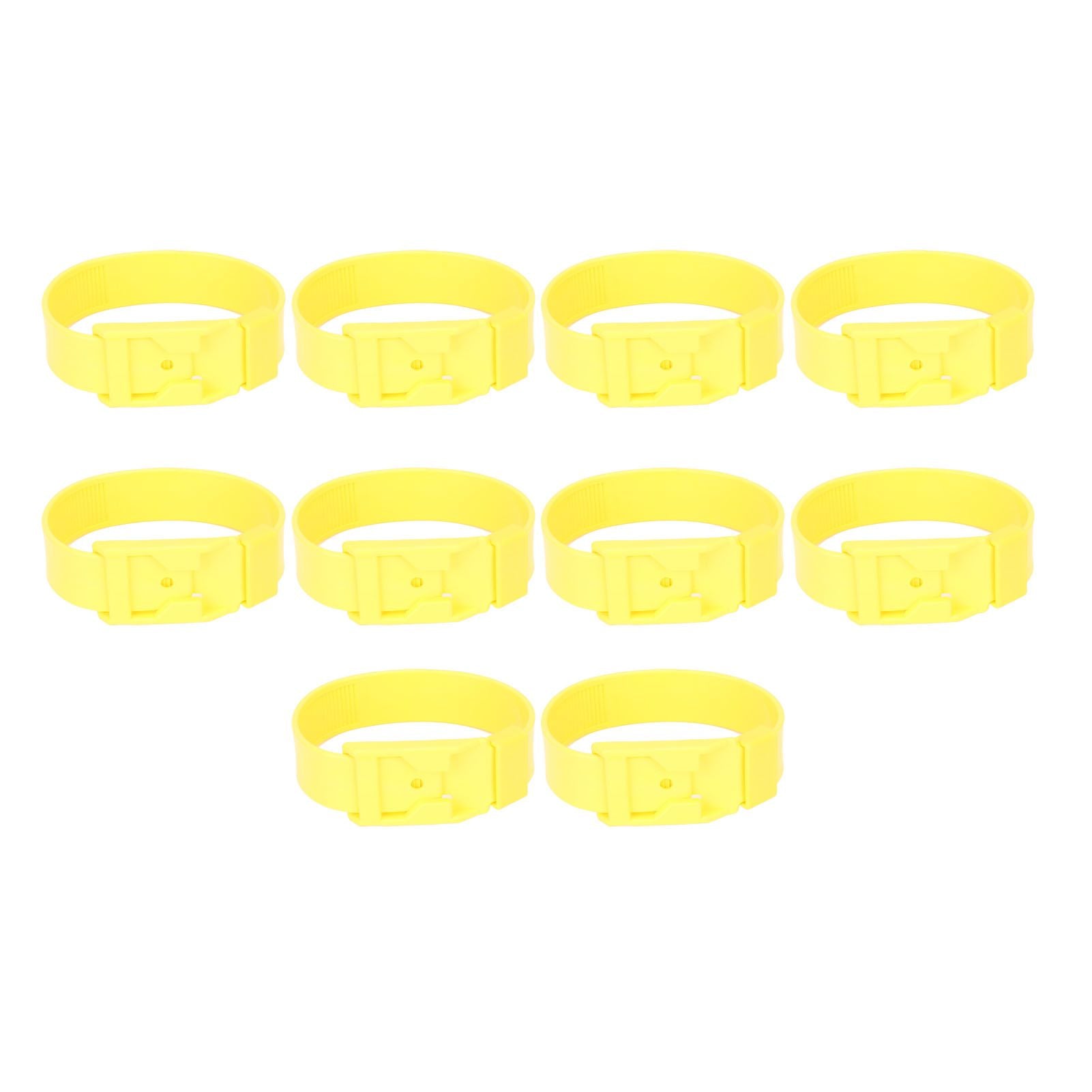 10Pcs Goat Collar Sheep Identification Bands Livestock Marking Ring Farming Equipment 36cm Yellow