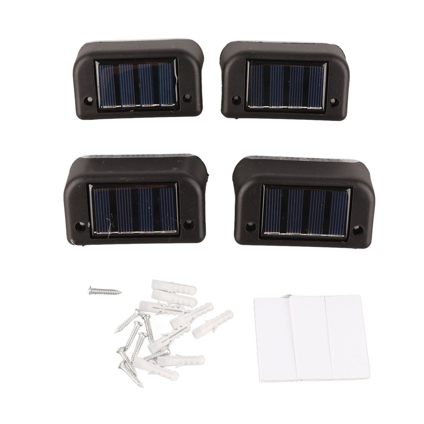 4 Pcs Solar Step Light White Lighting Waterproof High Strength Solar LED Deck Light Outdoor Stair Lamp