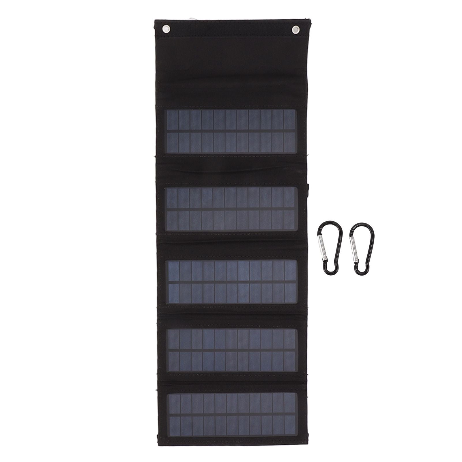 50W Portable Solar Panel Bag Monocrystalline Silicon 5 Folding Solar Panel Case for Outdoor Emergency Black