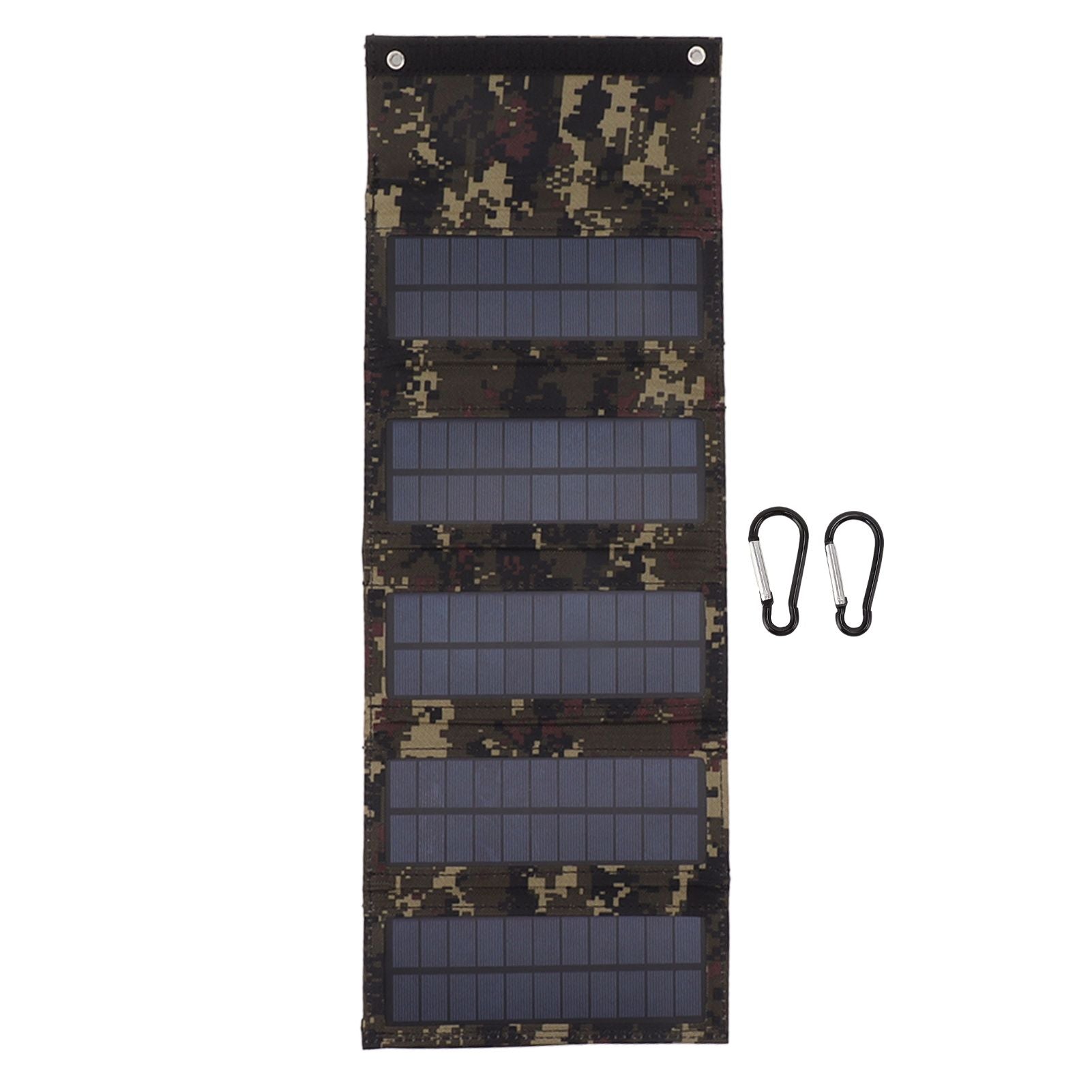 50W Portable Solar Panel Bag Monocrystalline Silicon 5 Folding Solar Panel Case for Outdoor Emergency Camouflage