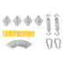 Sun Shade Sail Hardware Kit Canopy Installation Buckle Set for Rectangle and Square Awning 5mm