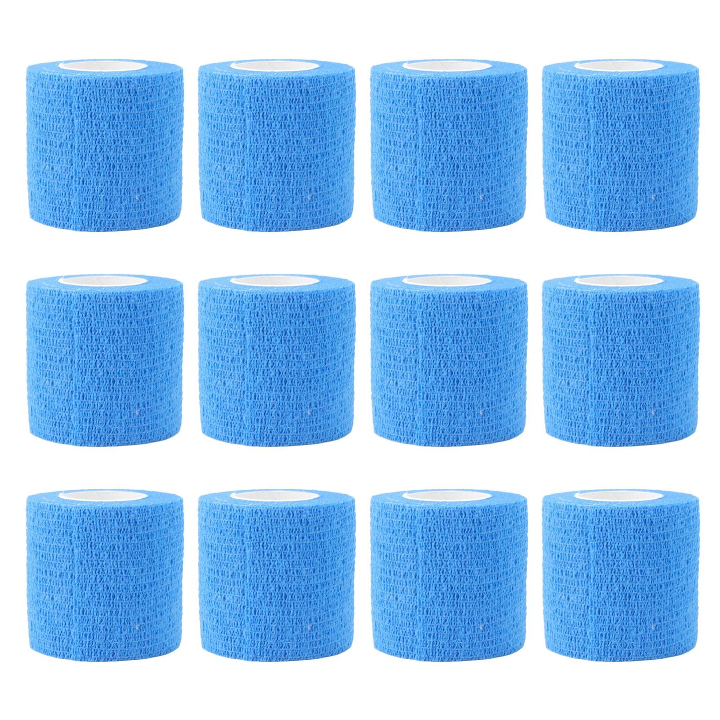 12 Pack 4.5M Animal Elastic Bandage Self Adhesive Cow Hoof Repairing Bandage Non Woven Polyester Waterproof for Livestock Blue