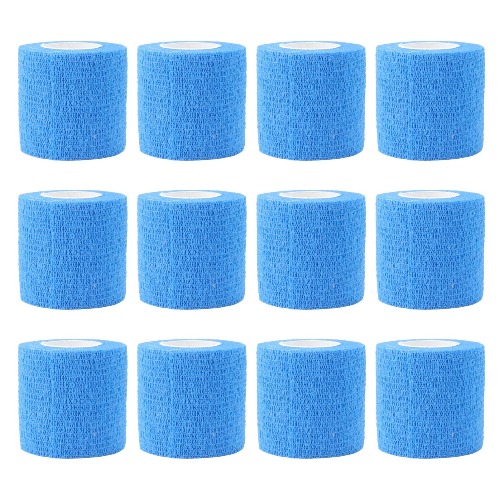 12 Pack 4.5M Animal Elastic Bandage Self Adhesive Cow Hoof Repairing Bandage Non Woven Polyester Waterproof for Livestock Blue