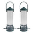 2 Set Bird Tube Feeder Plastic Transparent Hanging Finch Feeder Garden Decoration with 2 Vents 2 Ports